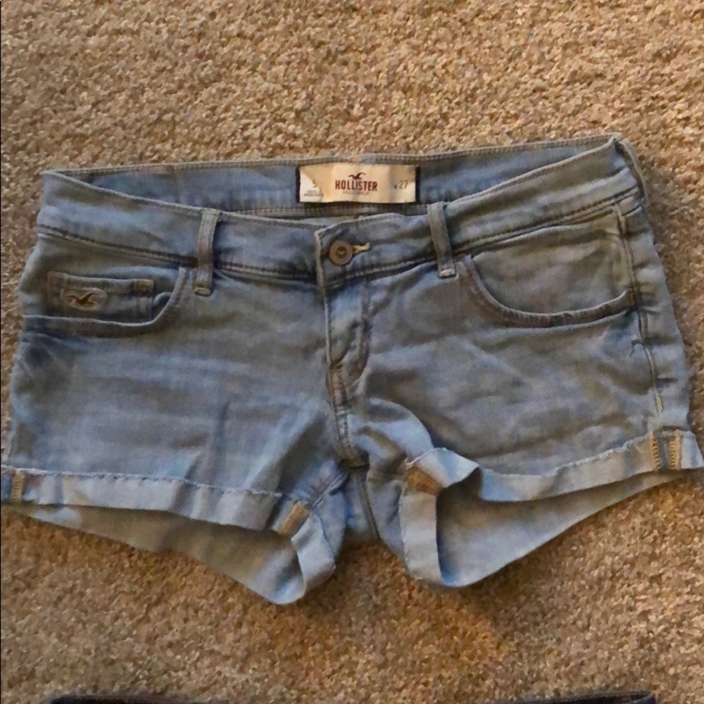 Hollister light wash jean shorts